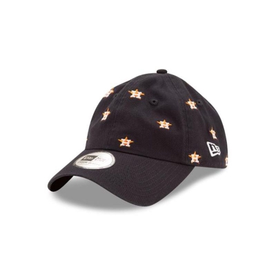 Blue Houston Astros Hat - New Era MLB All Over Logo Casual Classic Adjustable Caps USA7248659